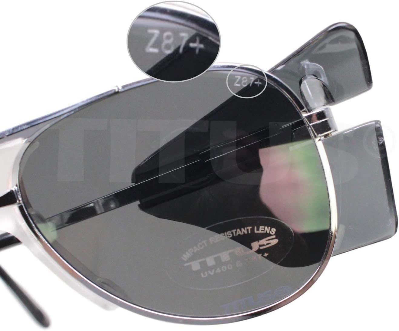 TITUS G77 – Gafas de seguridad con montura de metal premium Aviator Z87+, Z87.1, protección lateral, para disparos de motocicleta, DOT ANSI CE