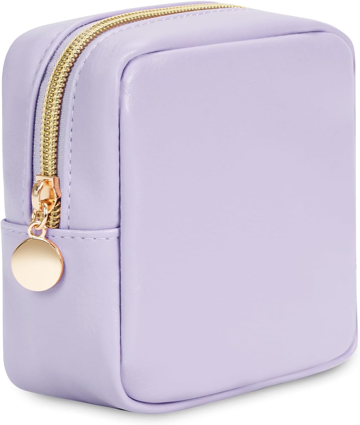 Wandering Nature Pequeña bolsa de maquillaje para bolso, bolsa de cosméticos con cremallera para mujer, bolsa de viaje de cuero vegano ecológico,