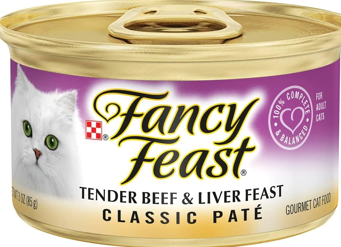 Fancy Feast Classic – Paquete variado de alimentos enlatados húmedos para gatos, sin granos, paquete variado de 6 sabores, 3 onzas cada uno, paquete