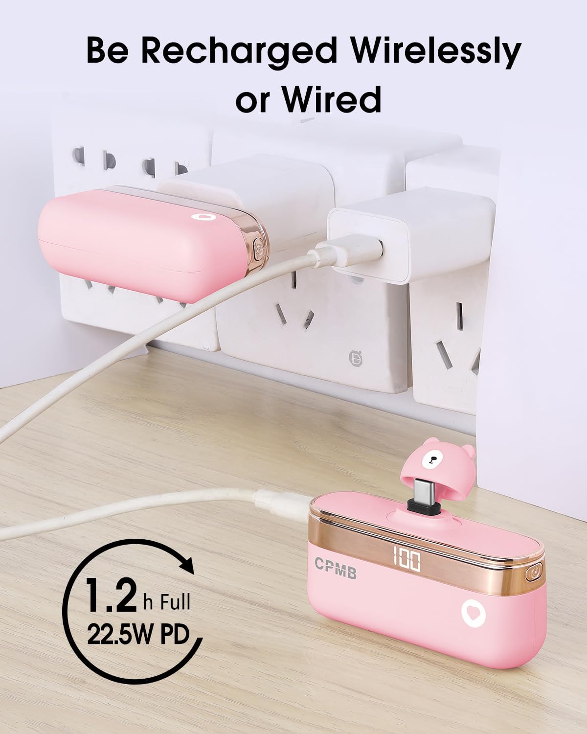 Pequeño banco de energía con cargador portátil de 5,000 mAh de 22.5 W, pantalla digital, Android, batería de banco de energía compatible con Samsung