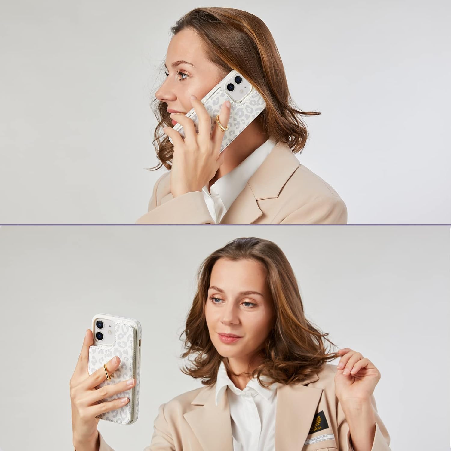 Elteker Funda para iPhone 11 con soporte para tarjetas, funda tipo cartera para iPhone 11 para mujer con soporte de anillo, bloqueo RFID, ranuras