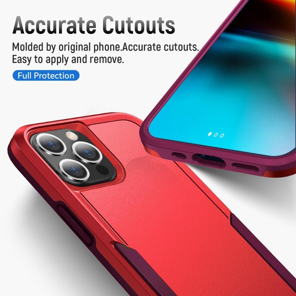 Heavy Duty Strong Armor Hybrid Trailblazer Funda para Apple iPhone 15 Pro Max (rojo)