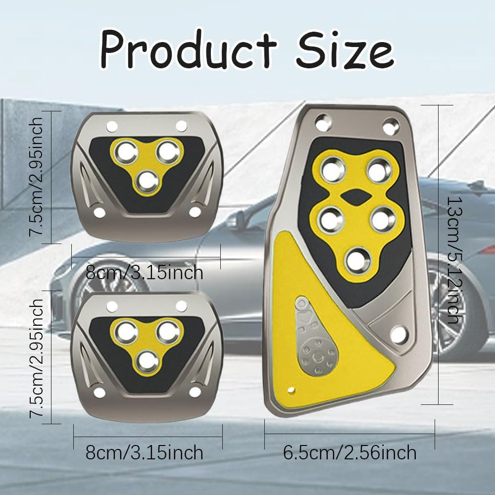 Almohadillas para pedal de automóvil, kit de placa de descanso de pedales, fundas para pedal de gas, almohadillas de pedal de freno de acelerador,