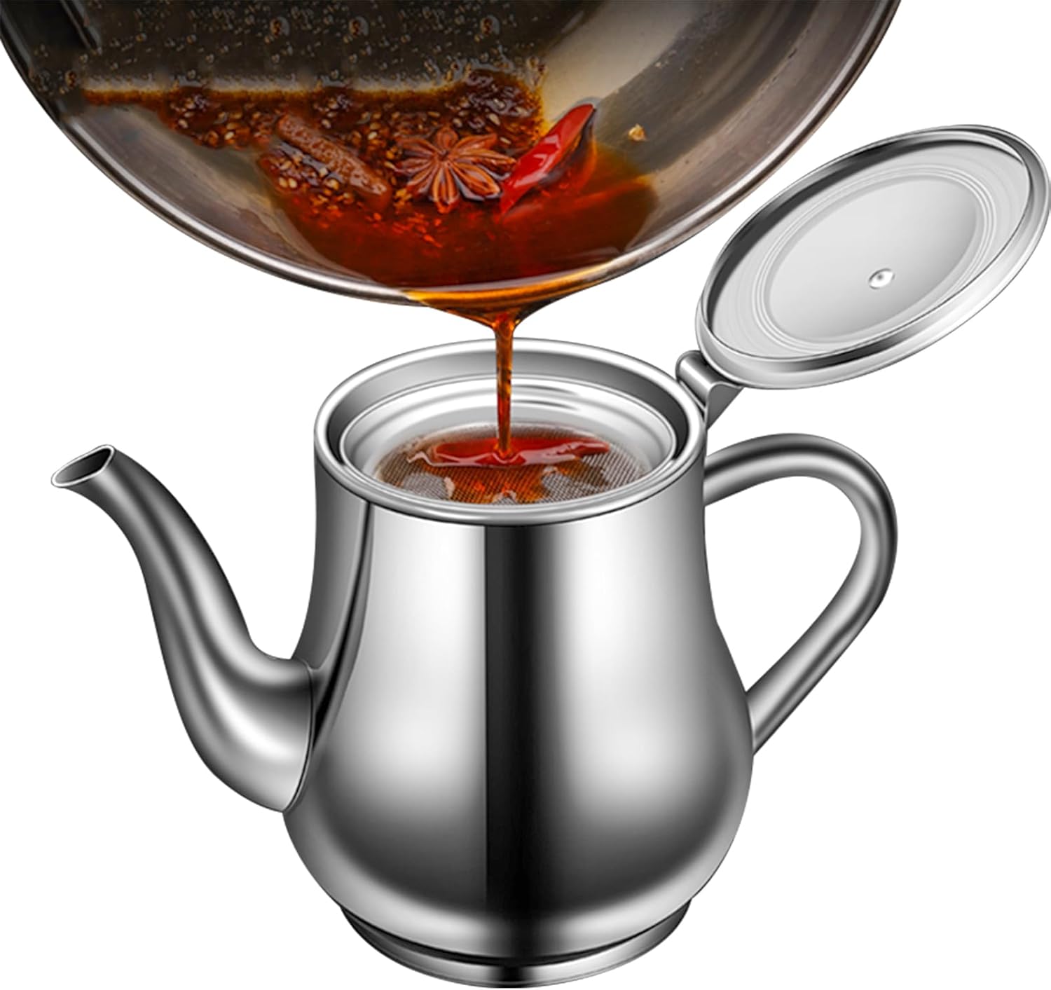 Lata de grasa para cocina con colador, contenedor de almacenamiento de aceite para cocina, colador de grasa de acero inoxidable para cocina con