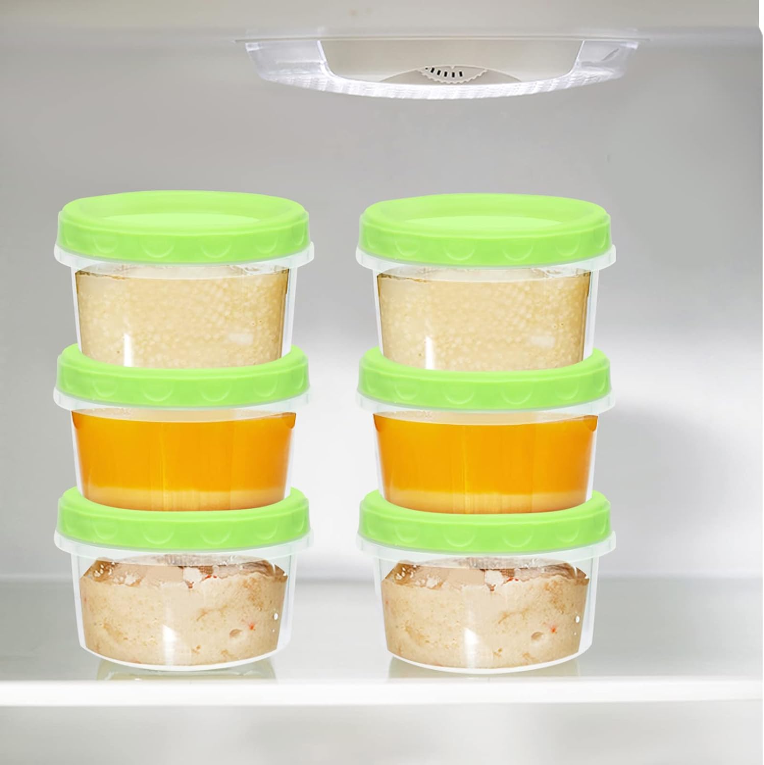 Recipientes de plástico pequeños de 8 onzas líquidas con tapa de rosca para alimentos, niños, almuerzo, aperitivos, taza de limo, bloquea la