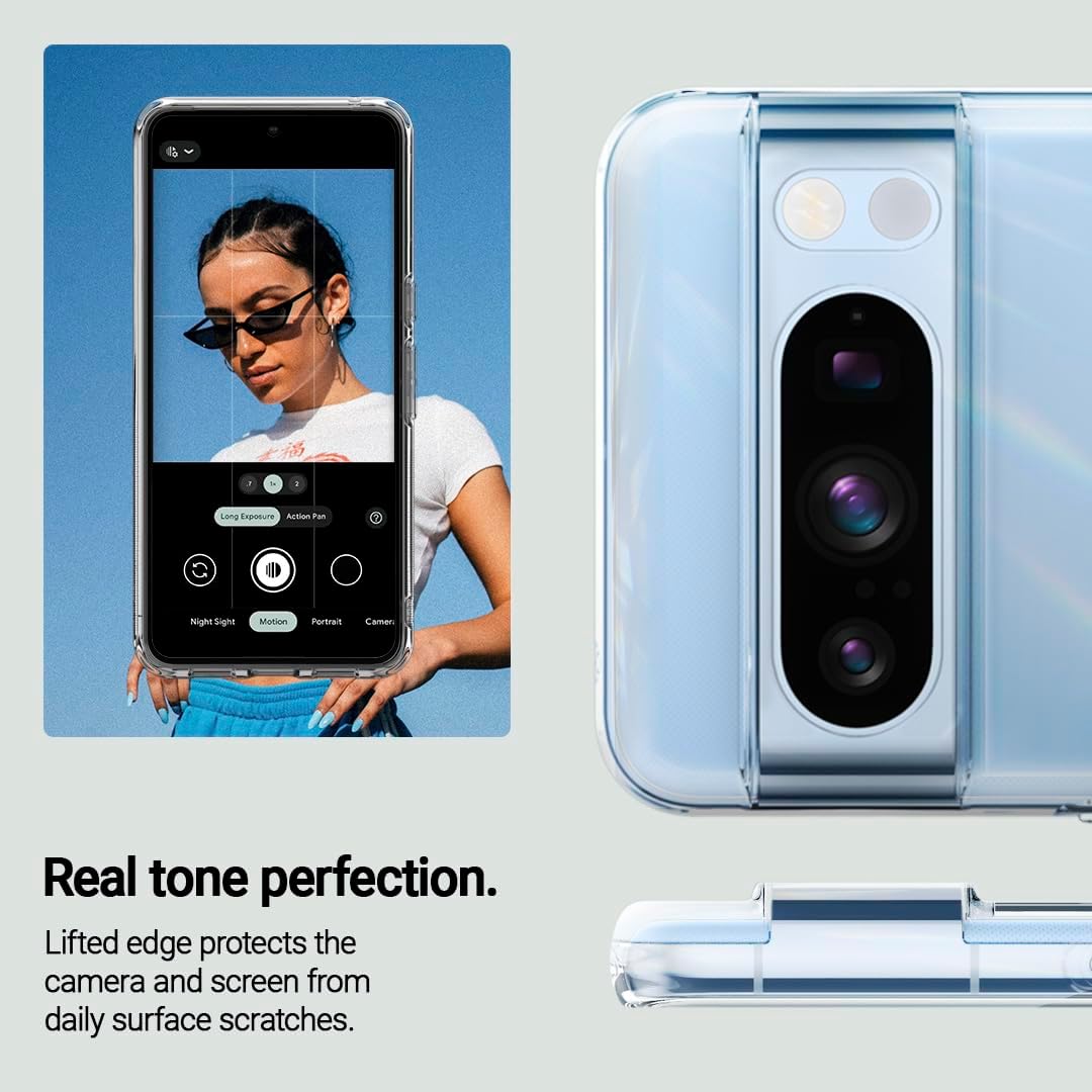 Caseology Capella – Funda transparente compatible con Google Pixel 8 Pro 5G prueba de caídas de grado militar (2023), transparente