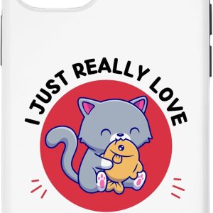 iPhone 14 Kawaii Cute Cat I Just Really Love Taiyaki Lover Case iPhone 14 Kawaii Cute Cat I Just Really Love Taiyaki Lover Case