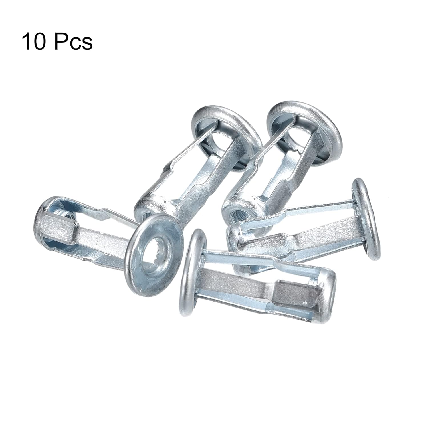uxcell Tuercas de gato M4, 10 tuercas roscadas de acero al carbono galvanizadas remaches para metal fino, 0.866 in de longitud