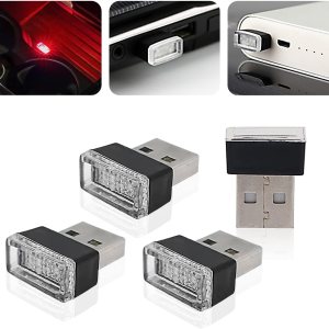4 luces LED USB para atmósfera, kit de iluminación ambiental interior mini USB, decoración universal de luces LED para interiores (rojo) 4 luces LED USB para atmósfera, kit de iluminación ambiental interior mini USB, decoración universal de luces LED para interiores (rojo)
