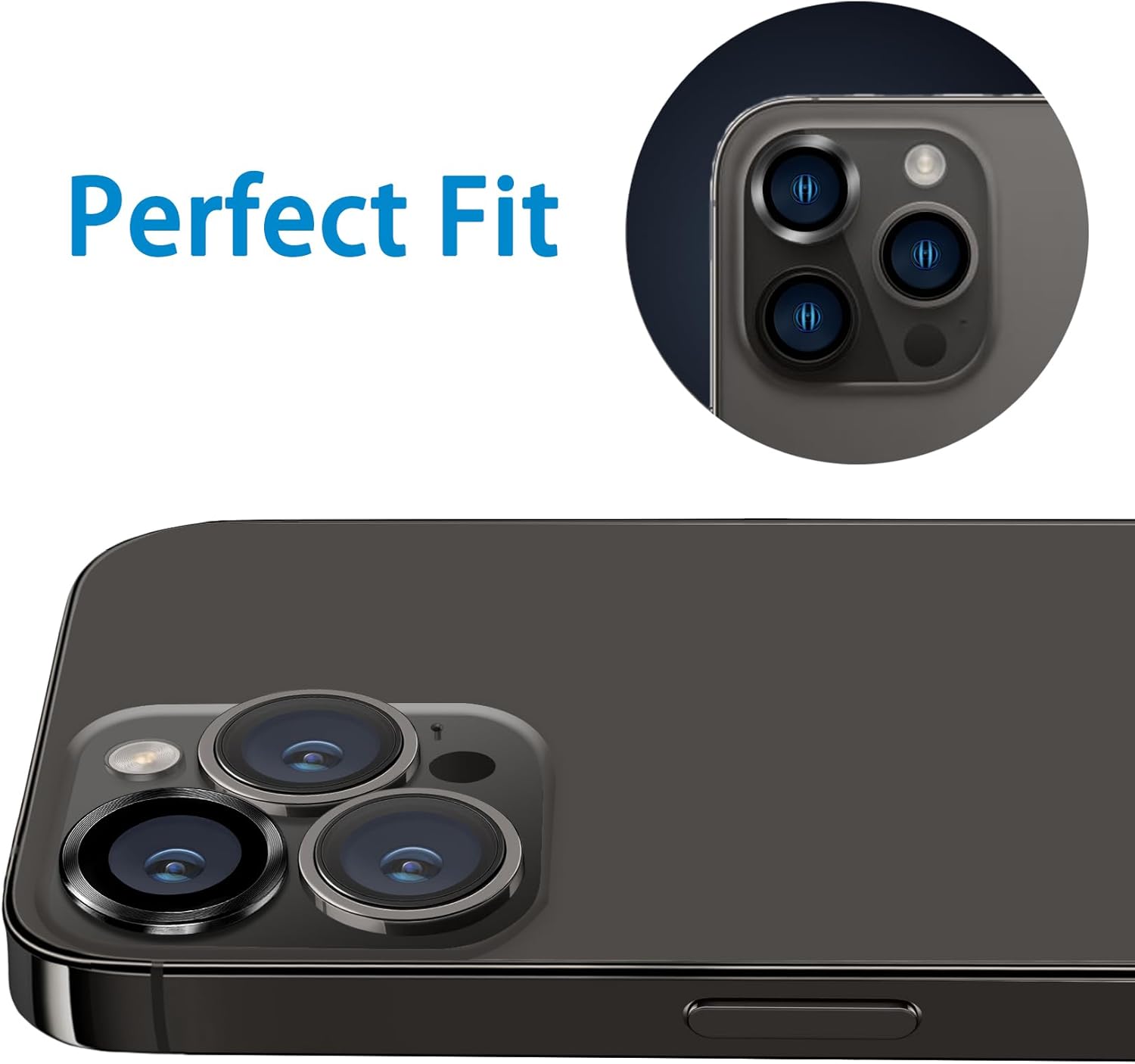 Compatible con iPhone 15 ProiPhone 15 Pro Max, protector de lente antiarañazos, protector de lente de vidrio templado 9H, protector de pantalla de