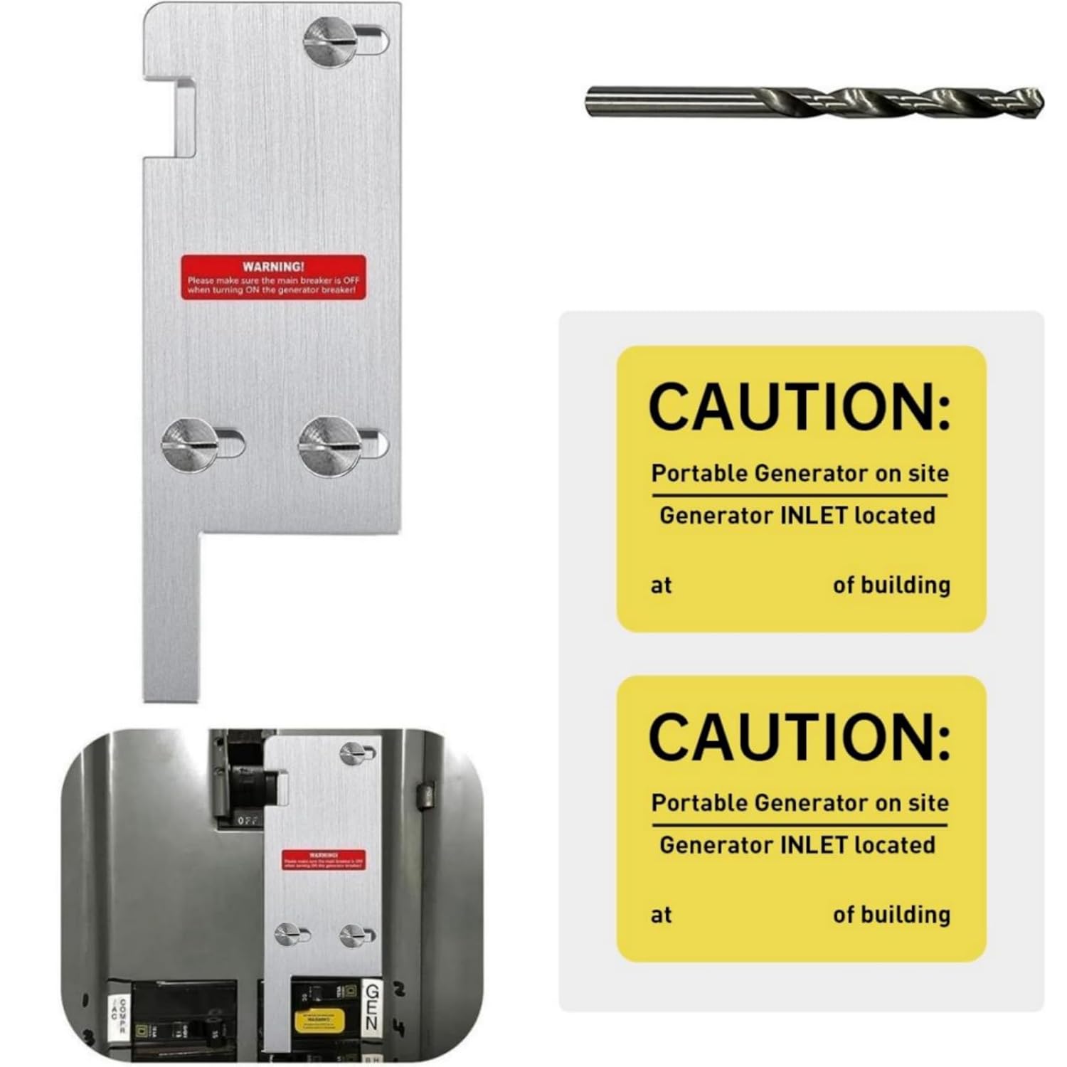 Kit de enclavamiento para generador compatible con interruptor principal vertical cuadrado D de 150 o 200 amperios, espacio de 3 14 a 4 pulgadas