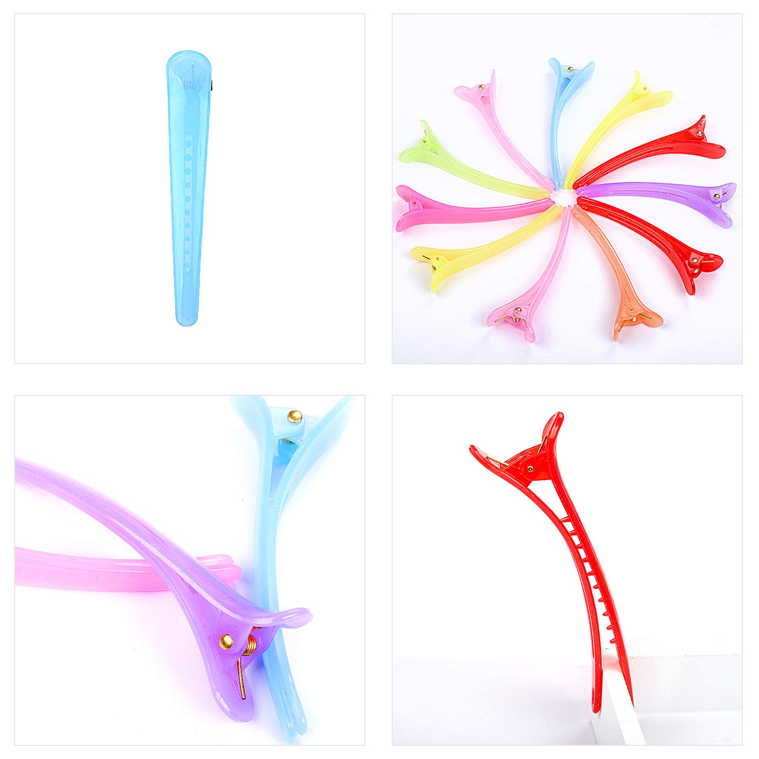 UPINS 30 pinzas para el pelo con pico de pato colorido, clip de cocodrilo para mujeres y niñas, corte de peinado