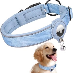 Airtag – Collar de perro azul Air Tag para mujer, collar reflectante para macho, cómodo, duradero, resistente, con funda para Airtag, lindo collar Airtag – Collar de perro azul Air Tag para mujer, collar reflectante para macho, cómodo, duradero, resistente, con funda para Airtag, lindo collar