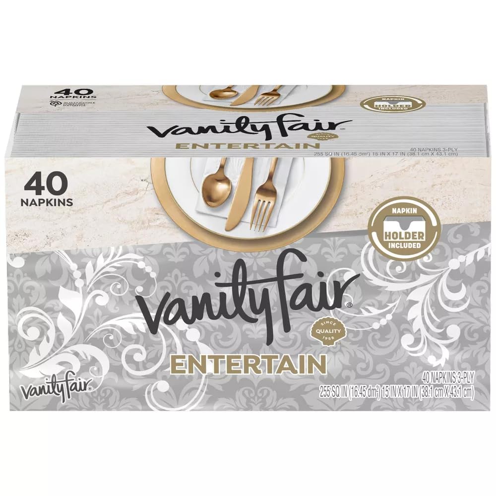 Vanity Fair Entertain Classic Servilletas paquete de 2 (40 unidades)
