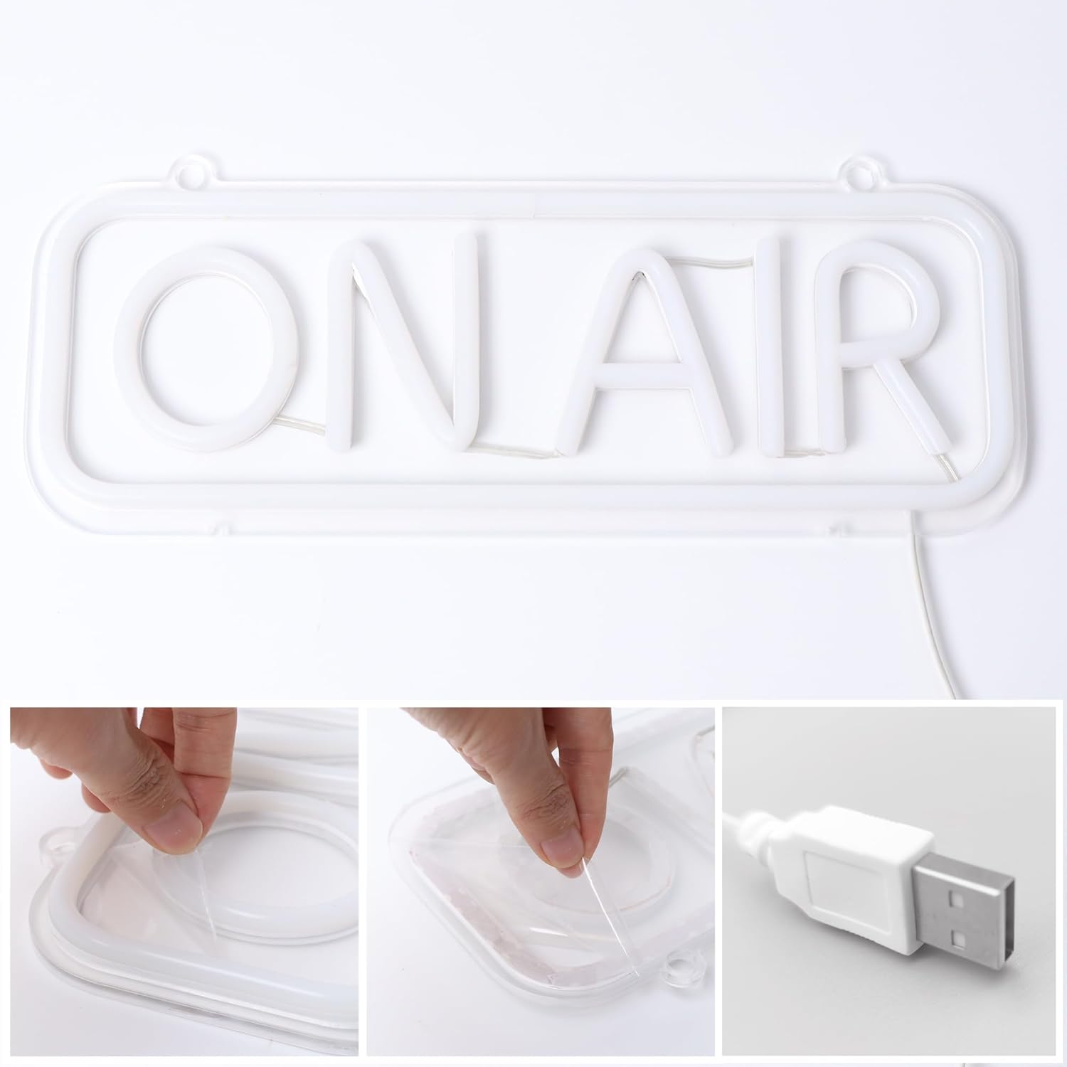 Letreros de neón On Air, lámpara LED acrílica iluminada con USB alimentada por USB, decoración de pared del hogar, regalos creativos para