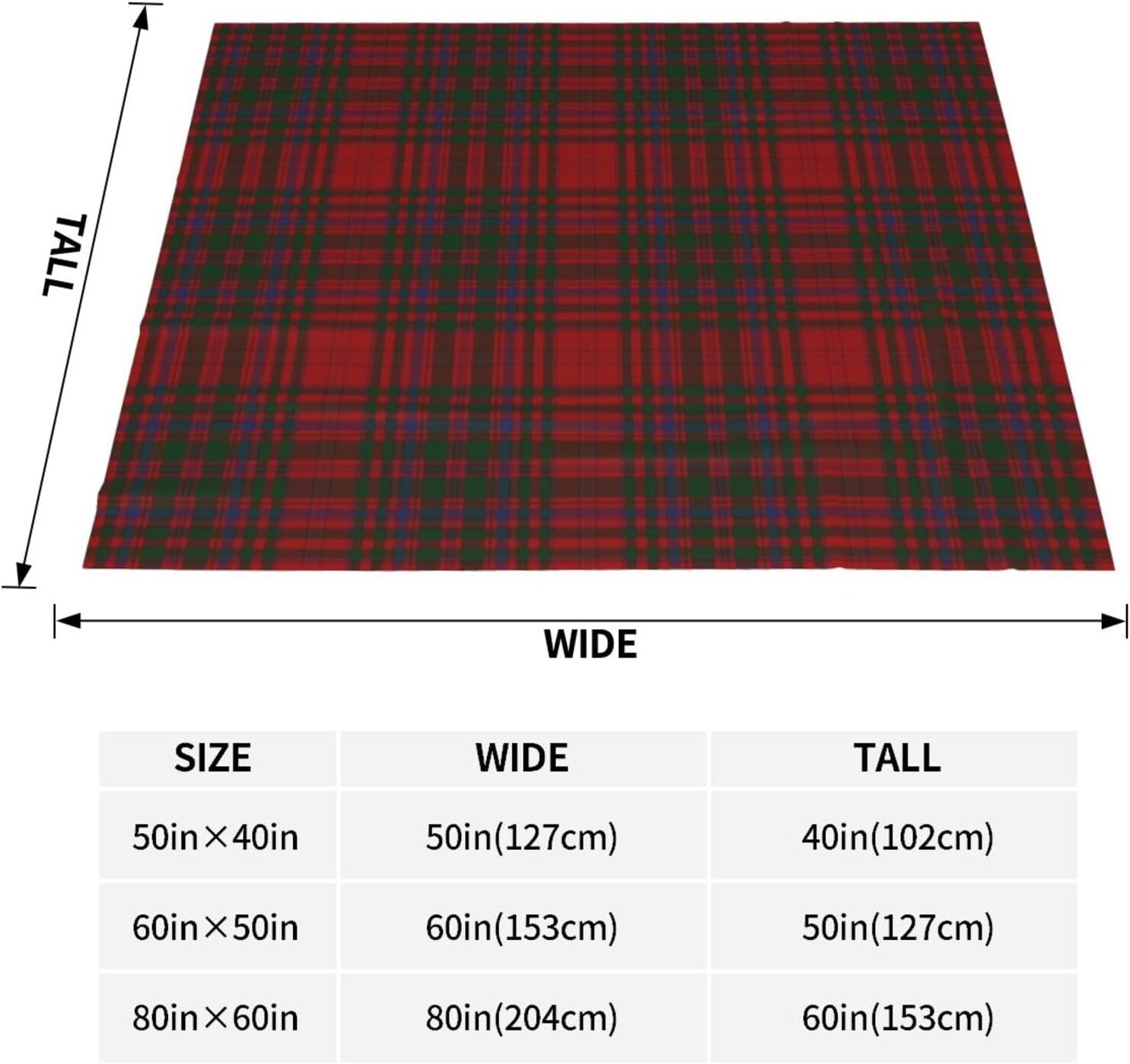 Manta de felpa con aire acondicionado, manta de forro polar a cuadros escoceses MacDougall para sofá cama para todas las estaciones, 50 x 40 pulgadas