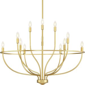 Senroyal Candelabro dorado para comedor, lámpara colgante clásica de 12 luces de granja sobre la mesa, candelabro grande de latón para isla de Senroyal Candelabro dorado para comedor, lámpara colgante clásica de 12 luces de granja sobre la mesa, candelabro grande de latón para isla de