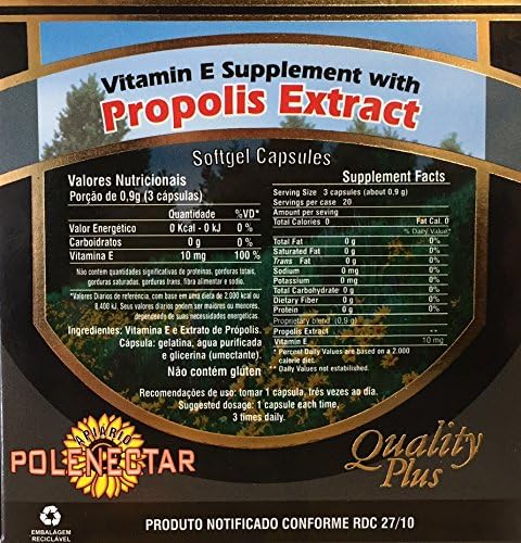 Paquete de 16 cápsulas blandas Polenectar Brazil Green Bee Propolis 60 cápsulas blandas de 300 mg – Nuevo embalaje a partir de 2015