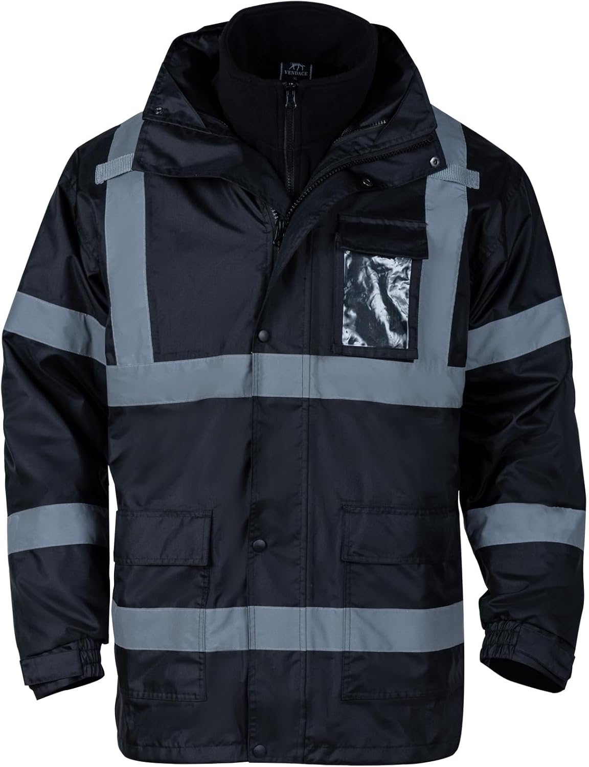 Chaquetas de seguridad reflectantes de alta visibilidad para hombres 2 en 1 ANSI Clase 3 Hi Vis Chaqueta de invierno impermeable