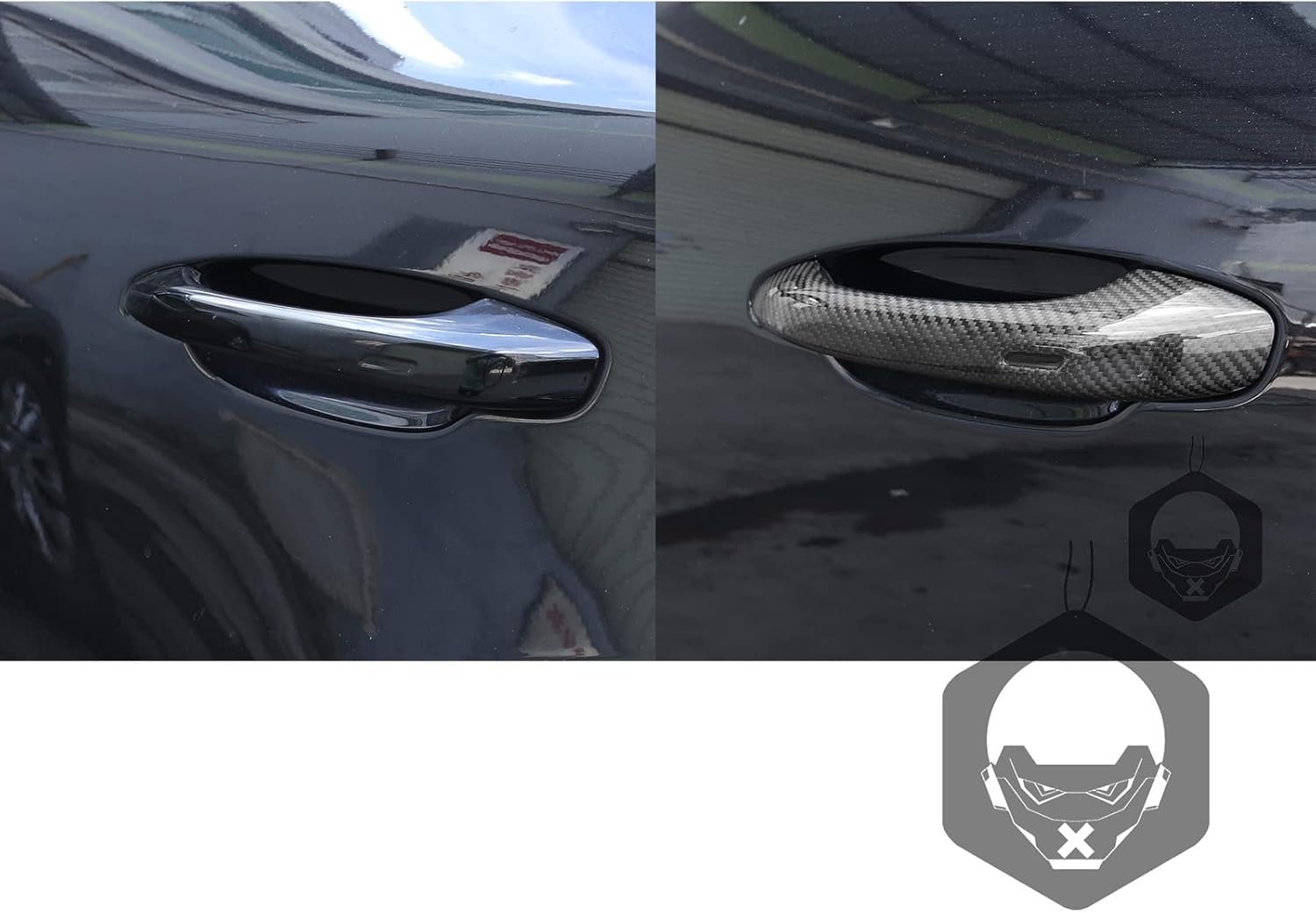Accesorios interiores de coche Fibra de carbono real Exterior manija de puerta Trim para Porsche Macan 14-20 modelos (con agujero de detección)
