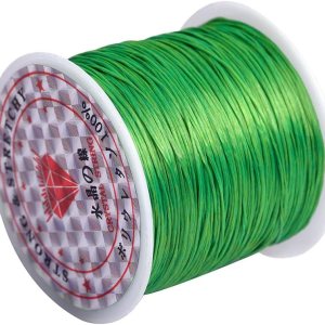 Collar de cuentas transparentes de 0.020 in, color verde, elástico, para hacer pulseras y joyas Collar de cuentas transparentes de 0.020 in, color verde, elástico, para hacer pulseras y joyas