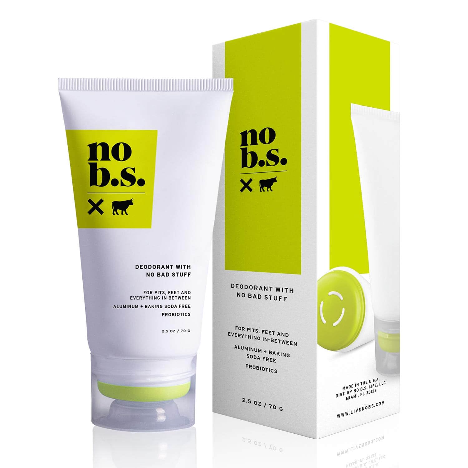 No BS – Desodorante de cuerpo completo sin aluminio para todo tipo de piel, frescura las 24 horas, protección natural del olor y cuidado de la piel,