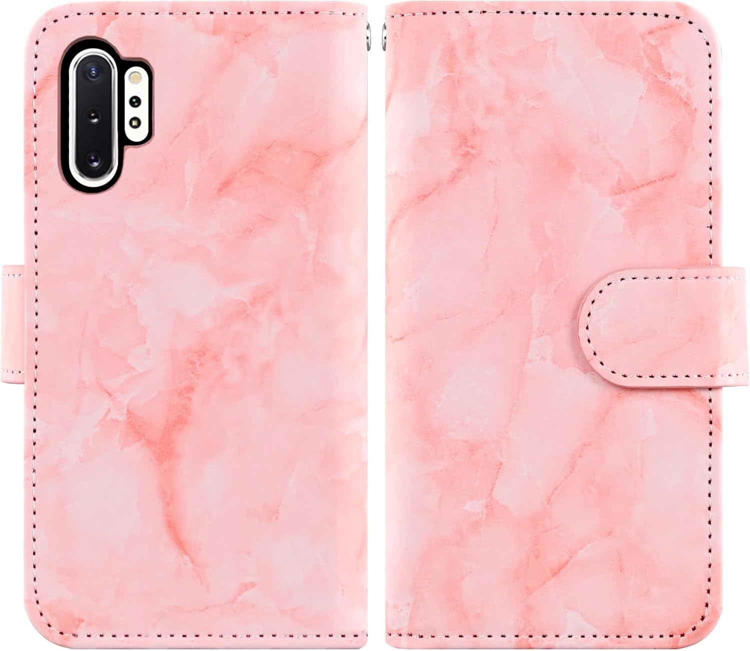 Asuwish Funda para teléfono Samsung Galaxy Note 10 Plus Note10+ 5G Wallet Cell Cover con protector de pantalla de vidrio templado y soporte para