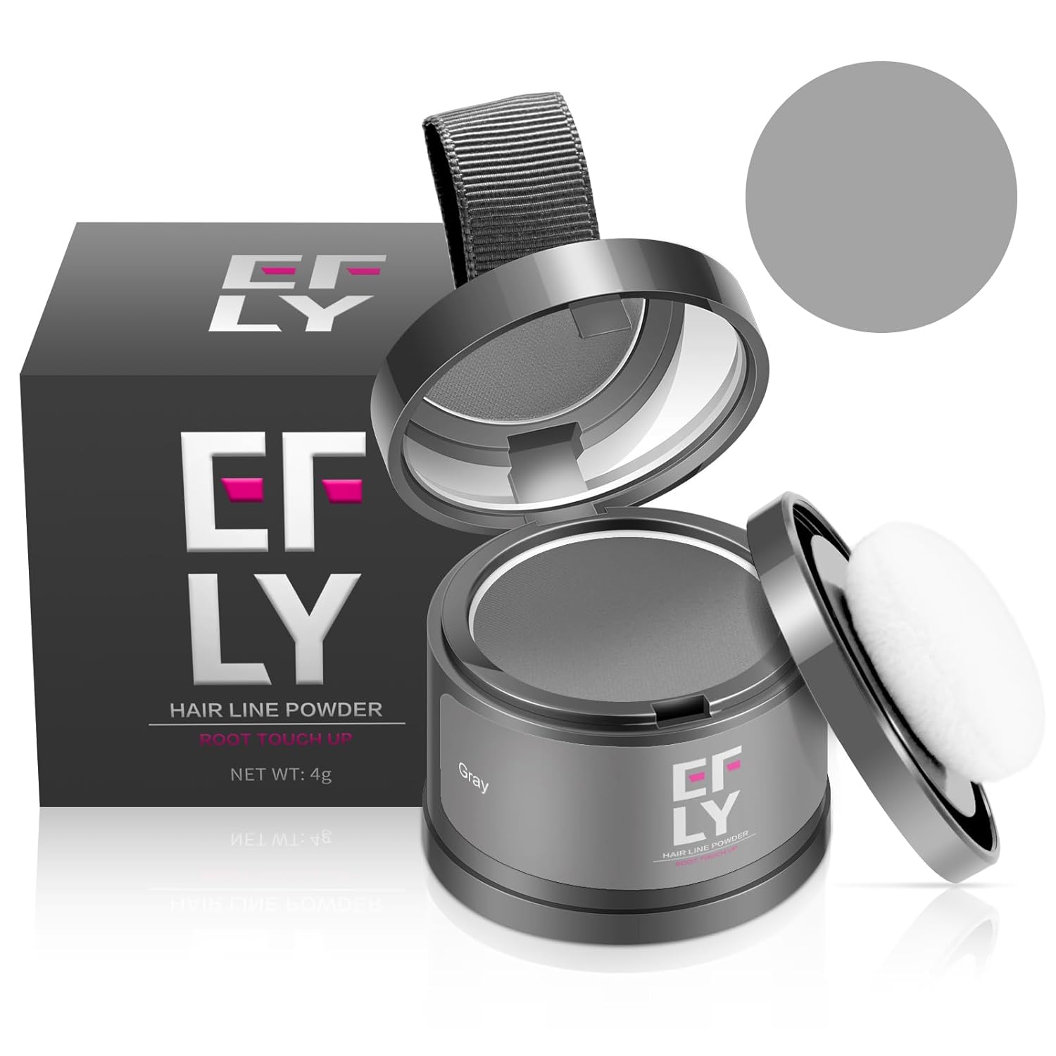 Raíz de retoque de cabello gris, sombra en polvo para cubrir la raíz de la línea del cabello en polvo para adelgazar el cabello, mujeres y hombres,