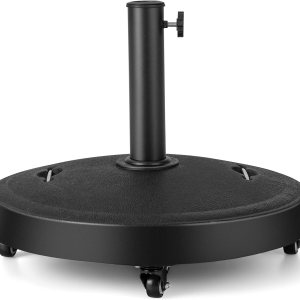 Giantex Base de paraguas con ruedas, soporte de paraguas resistente de 52 libras con 4 ruedas bloqueables y 2 asas para postes de 1.5 a 1.9 Giantex Base de paraguas con ruedas, soporte de paraguas resistente de 52 libras con 4 ruedas bloqueables y 2 asas para postes de 1.5 a 1.9