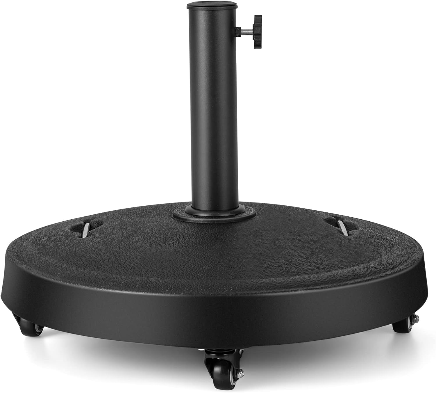 Giantex Base de paraguas con ruedas, soporte de paraguas resistente de 52 libras con 4 ruedas bloqueables y 2 asas para postes de 1.5 a 1.9