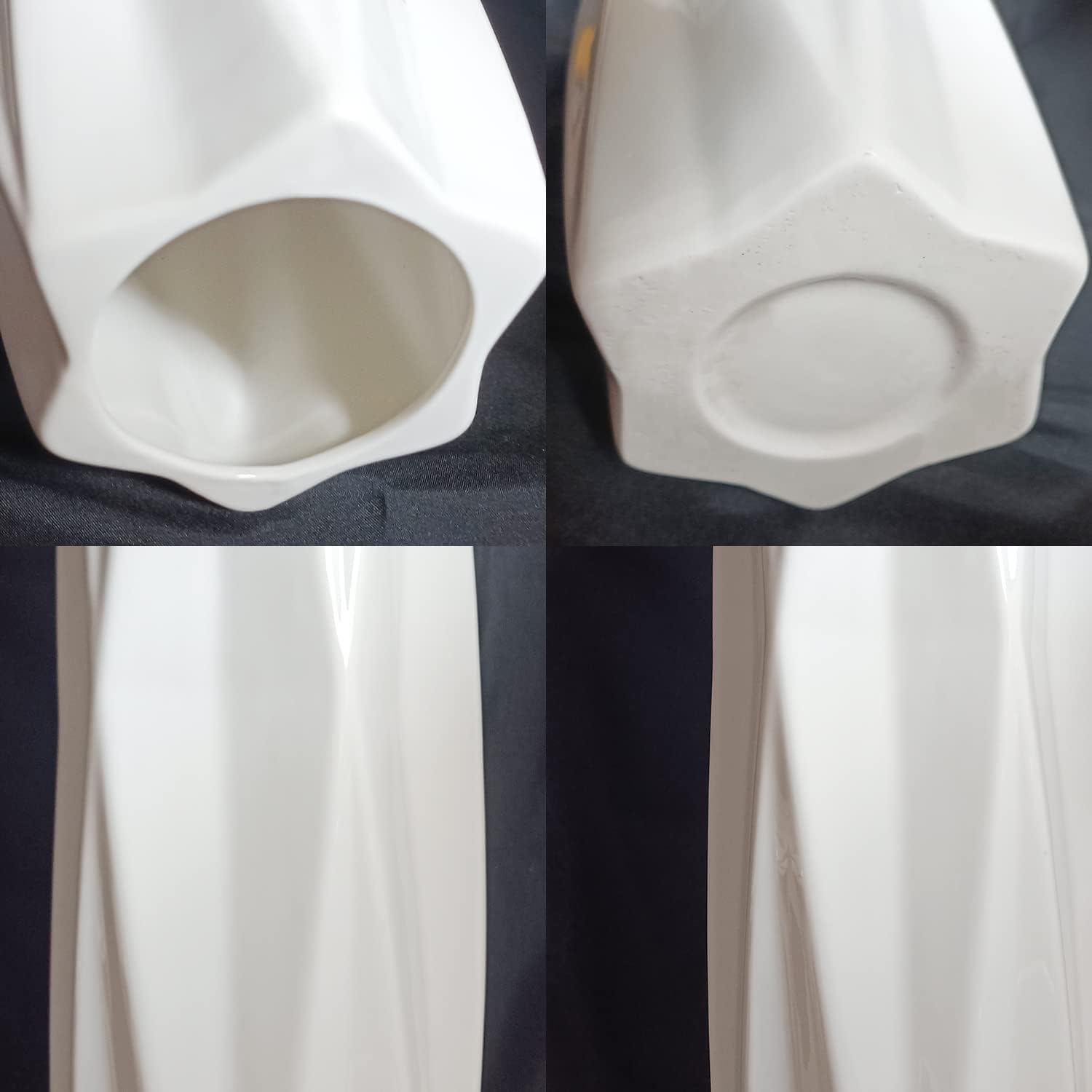 Jarrón grande de cerámica de 24 pulgadas de alto, jarrones blancos altos y modernos para oficina, hogar, granja, decoración de sala de estar, diseño