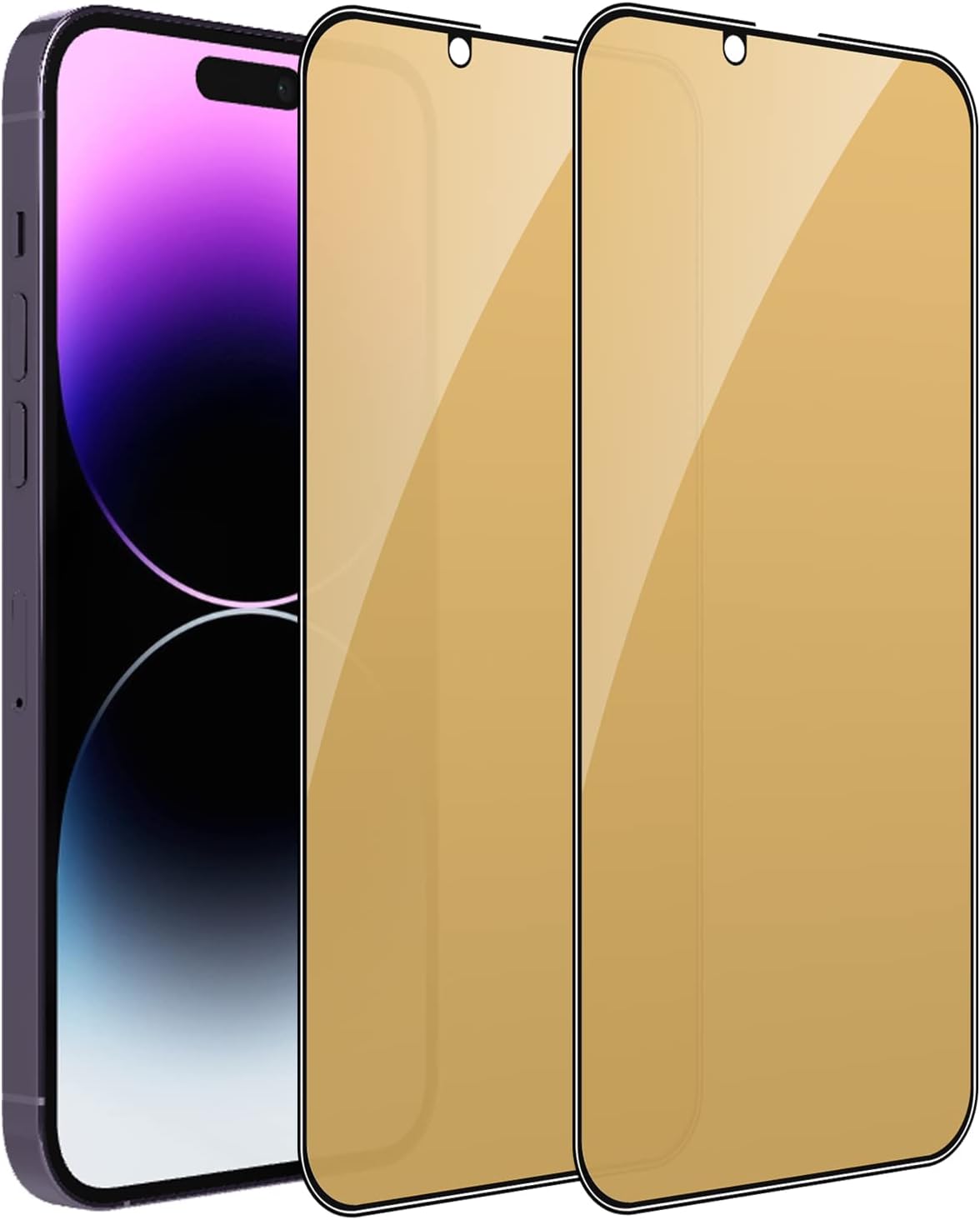 Paquete de 2 protectores de pantalla de privacidad compatibles con iPhone 13iPhone 13 ProiPhone 14, espejo de cobertura completa, antiespía, anti