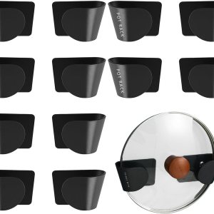 Organizador universal de tapas de olla para gabinete, 6 pares de organizadores de tapas de sartén dentro de la puerta del gabinete para montaje en Organizador universal de tapas de olla para gabinete, 6 pares de organizadores de tapas de sartén dentro de la puerta del gabinete para montaje en