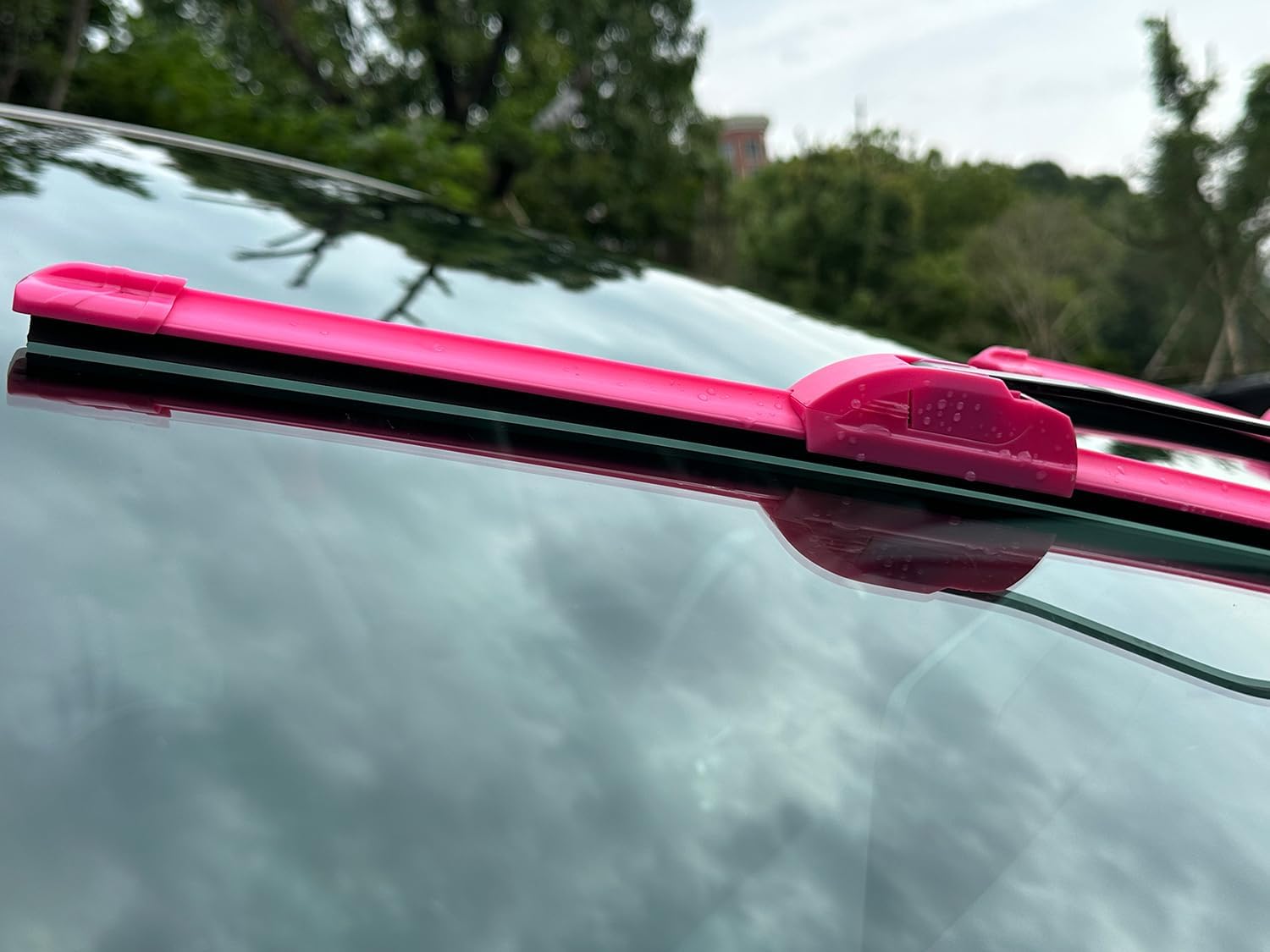 CJPPPZIW Limpiaparabrisas de repuesto automático de alta calidad de 16 + 16 pulgadas, color rosa, piezas de automóvil fáciles de instalar (juego de