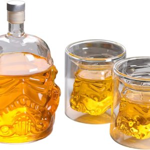 Juego de decantador de whisky creativo con 2 vasos transparentes Stormtrooper botella de vino para vino, vodka, licor, whisky, regalos para hombres Juego de decantador de whisky creativo con 2 vasos transparentes Stormtrooper botella de vino para vino, vodka, licor, whisky, regalos para hombres