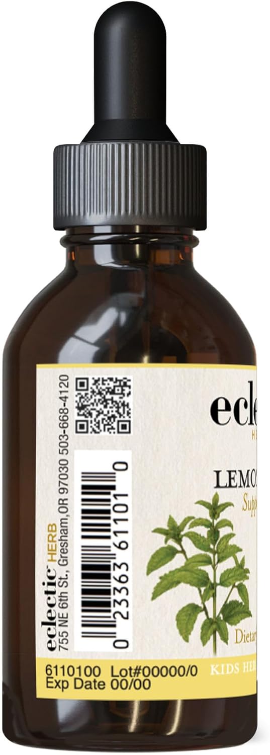 Eclectic Institute Kids Herbs – Bálsamo de limón, sabor a limón, calmante y apoyo del sistema nervioso, 1 fl oz (1.0 fl oz)