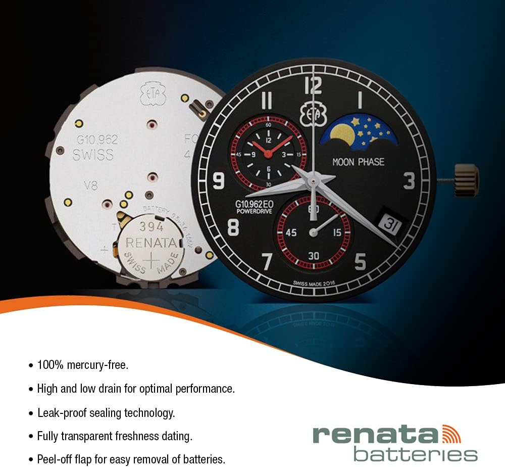 Renata Batteries Batería de reloj de óxido de plata 391 (paquete de 5)