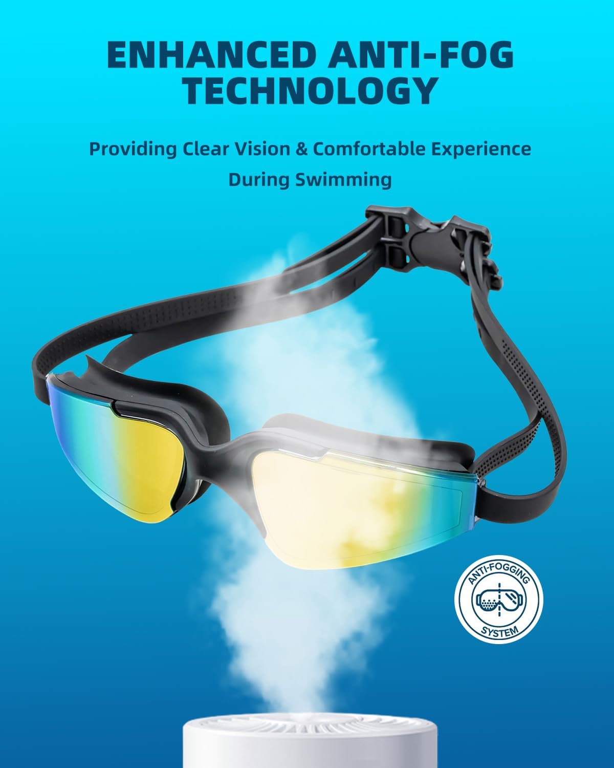 Tripsky Swim Goggles, Rimless polarized swimming goggles for Adult Men Women Youth