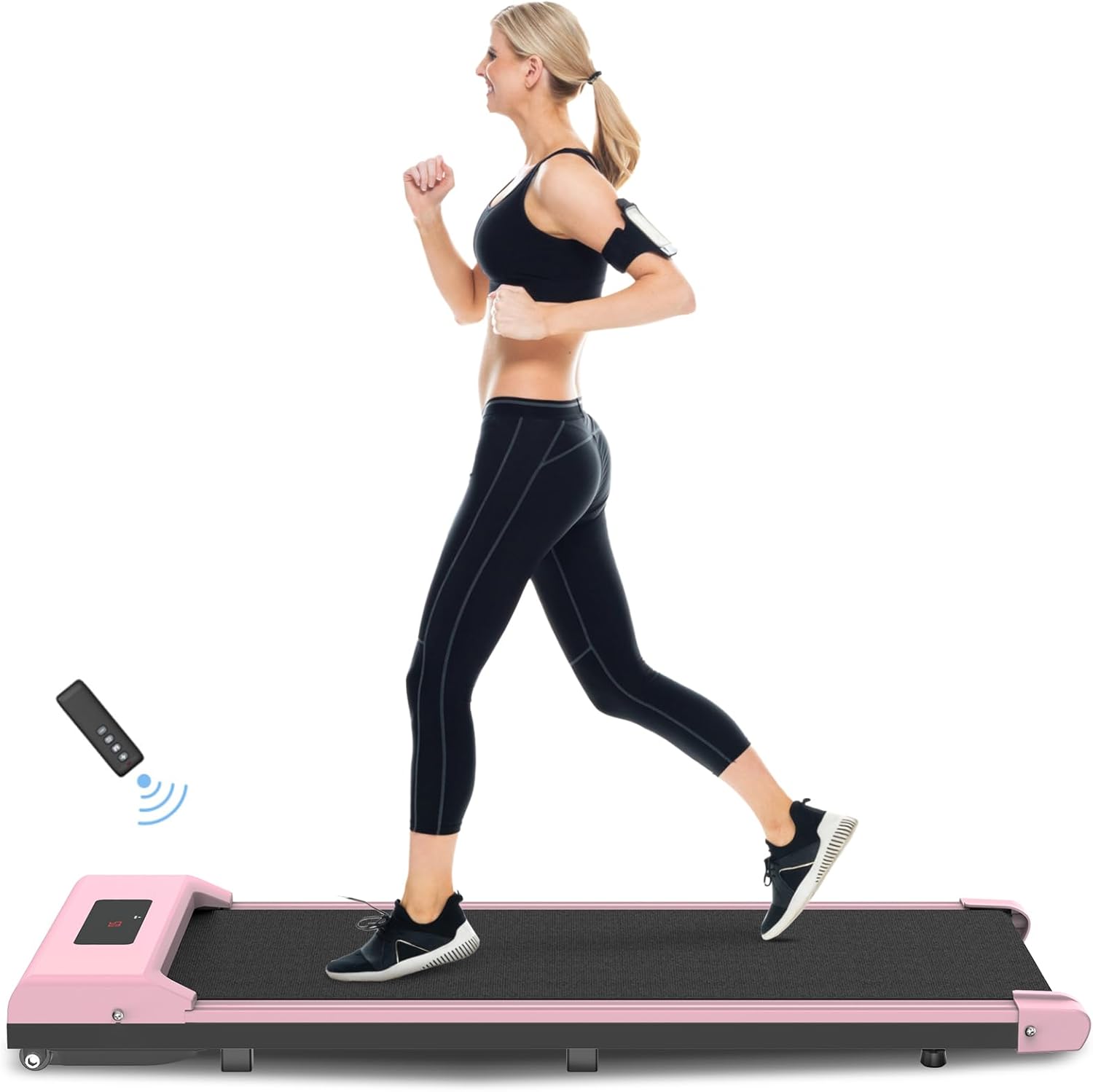 Walking Pad Under Desk Treadmill, Portable Treadmills Motorized Running Machine for Home, 6.2MPH, No Assembly Required, Remote Control, 265 LB
