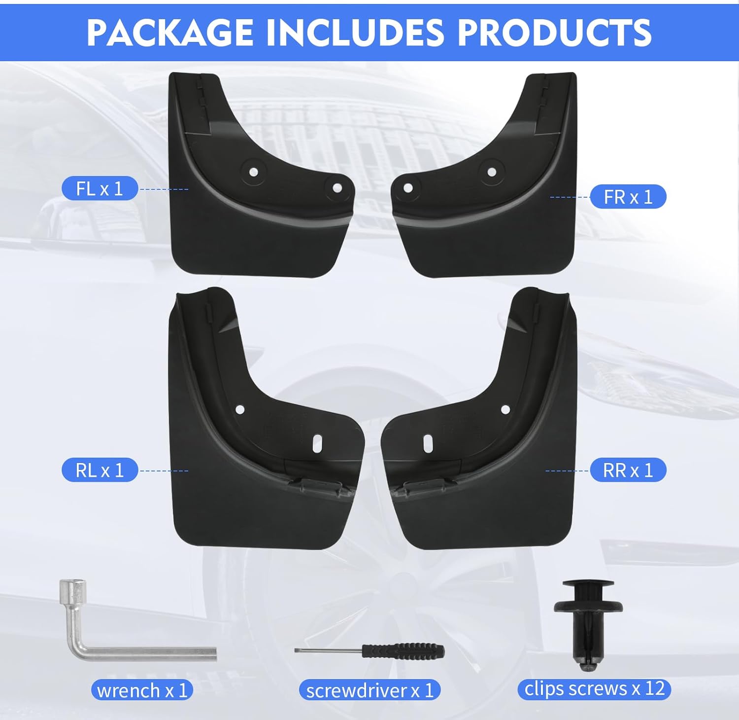 Guardabarros Tesla Modelo Y Accesorios 2024 Protectores contra salpicaduras de neumáticos aptos para el modelo Y 2023-2020 sin perforar salpicaduras