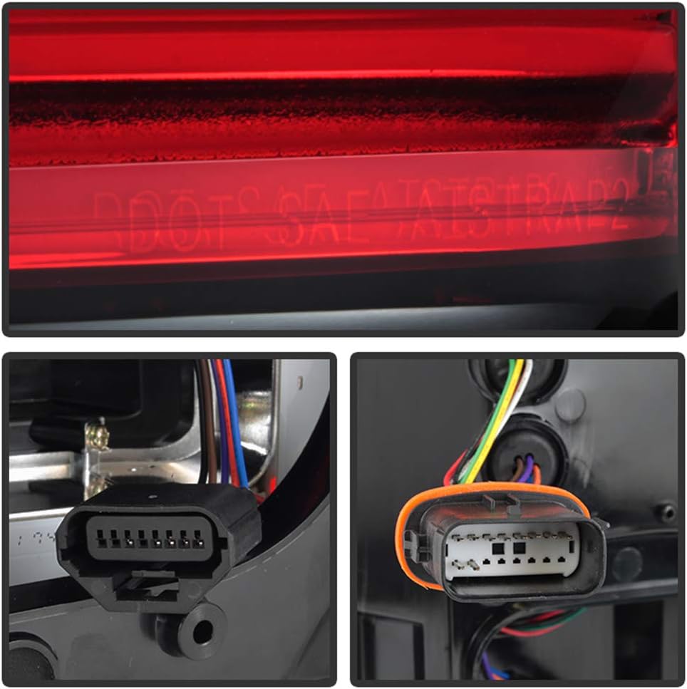 ACANII – Para 2015 2016 2017 Ford F150 camión wsensor de punto ciego rojo claro completo LED luz tubo luces traseras lámparas de freno