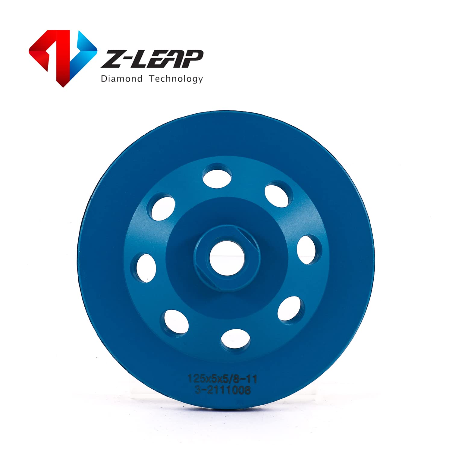 Z-LEAP Rueda de molienda de copa de diamante de 5 pulgadas Turbo Row para amoladora angular Azulejos de pulido Piedra de mármol Granito Hormigón