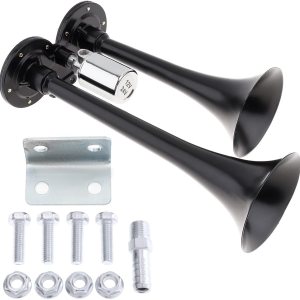 DriSentri 12V24V 178db Super Loud Negro Dual Trompeta Car Air Horn para coches, camiones, barcos DriSentri 12V24V 178db Super Loud Negro Dual Trompeta Car Air Horn para coches, camiones, barcos