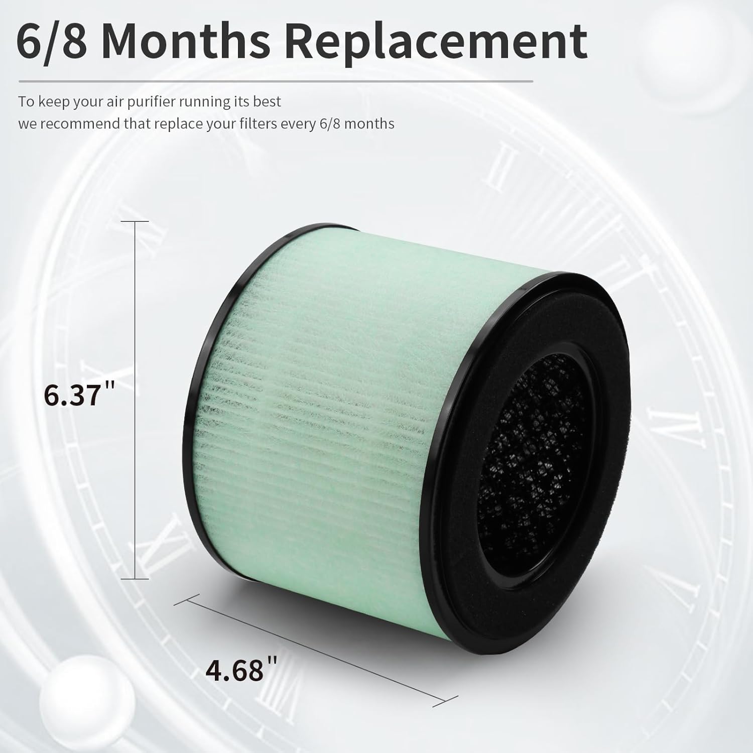 SAKEGDY Paquete de 2 filtros HEPA BS-08 de repuesto, compatible con PARTU BS-08Purificador Clarifion AerClear, sistema de filtración 3 en 1 que