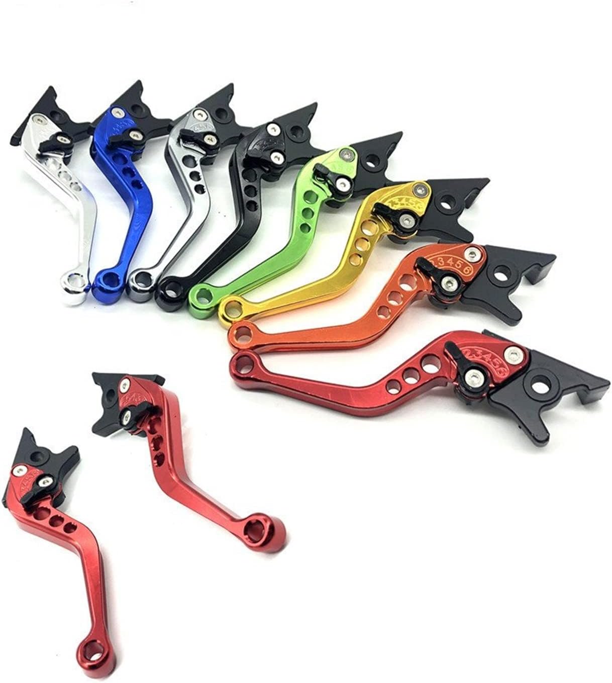 Palancas Manillar para Suzuki GIXXER 250 SF 2020 2021 Accesorios de motocicleta CNC Palancas de embrague de freno cortas ajustables (color azul,