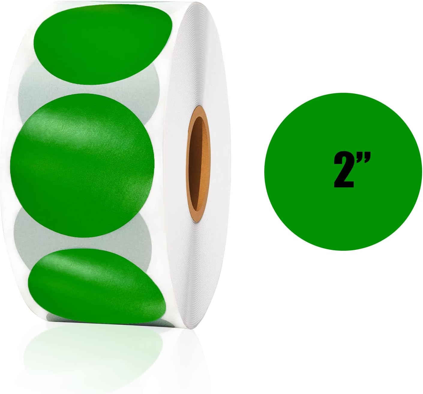 JUMPUPPY Etiquetas adhesivas térmicas redondas de 2 pies, papel autoadhesivo para impresora térmica directa, rollo multiusos, calcomanías térmicas