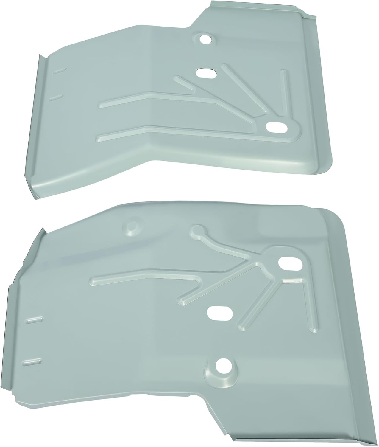 KUAFU Bandeja de piso delantera compatible con Jeep TJ Wrangler 1997-2006 Par plateado