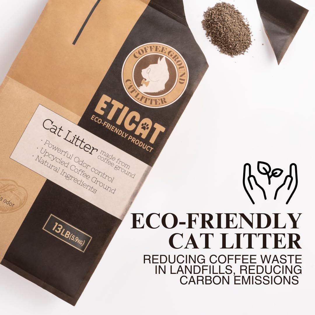 Arena natural para gatos de posos de café reciclado, alternativa a la arena de arcilla y pellets, arena para gatos sin perfume, arena ligera,