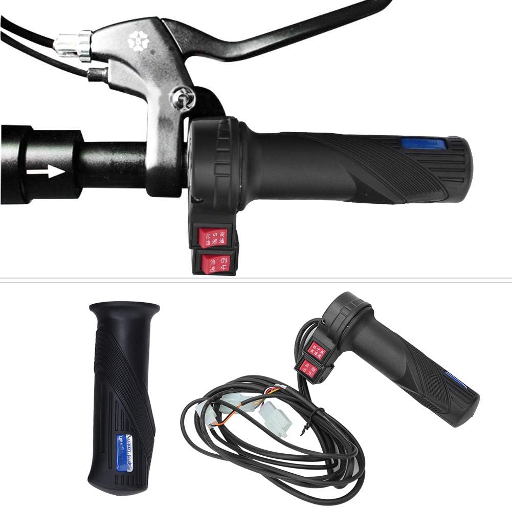 Empuñadura de acelerador de bicicleta eléctrica con control de 3 velocidades, agarre de acelerador universal para bicicleta eléctrica