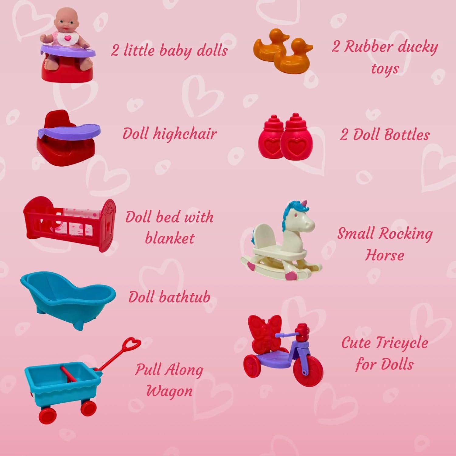 Mini juego de muñecas de bebé, juego de muñecas pequeñas con accesorios para muñecas pequeñas y muebles de muñeca de 5 pulgadas, mini muñecas para